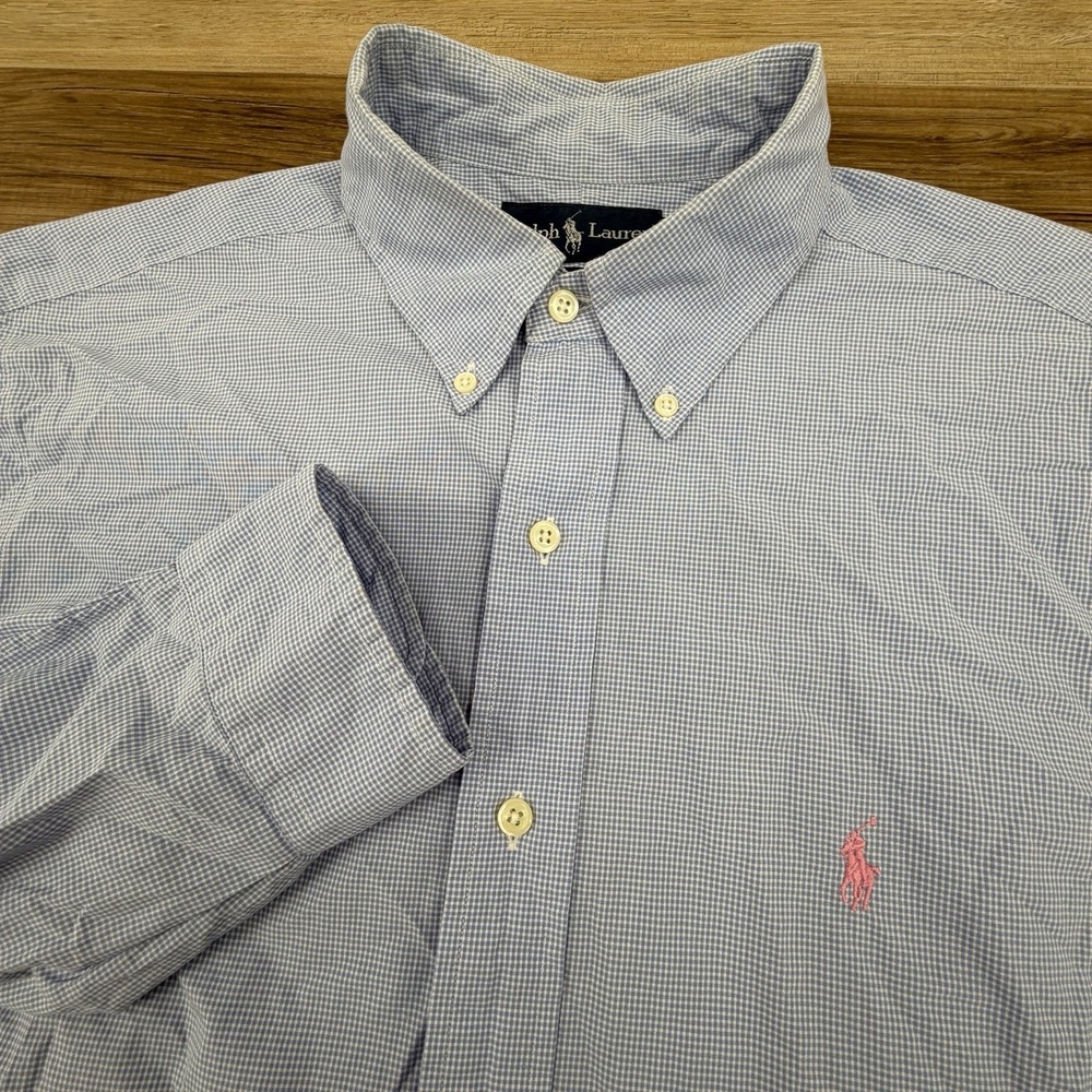 Polo Ralph Lauren 16.5‎ 34/35 Classic Fit Oxford Shirt Blue Cotton Button Down